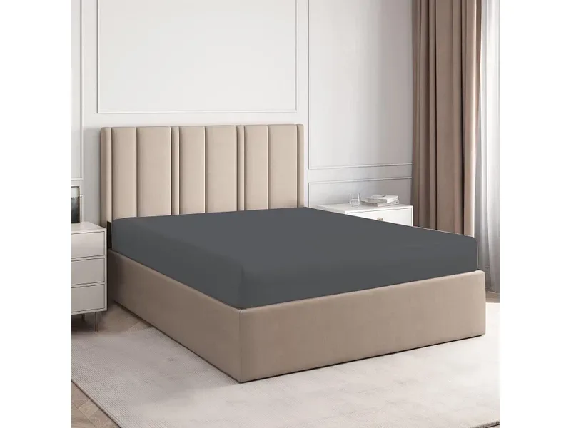 Fixleintuch DH PERCALE 90x200cm dunkelgrau