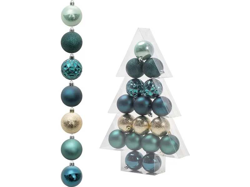 Set 17 Weihnachtskugeln SAPINELLE hellgrün
