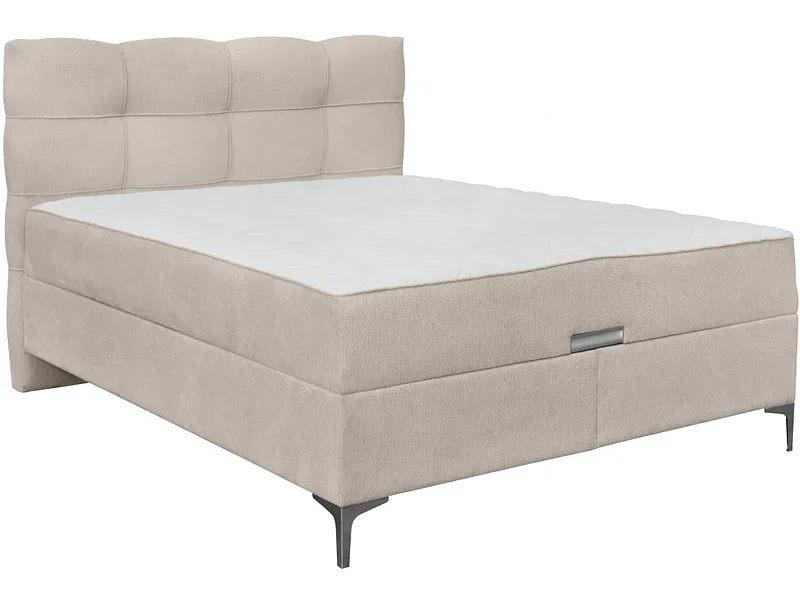 Boxspringbett KORLEONE beige 140x200cm fest