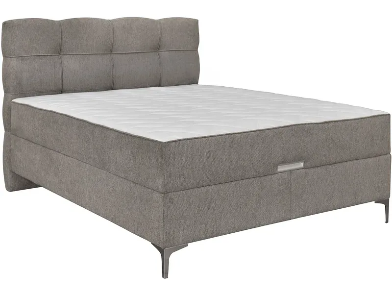 Boxspringbett KORLEONE dunkelbeige 140x200cm fest