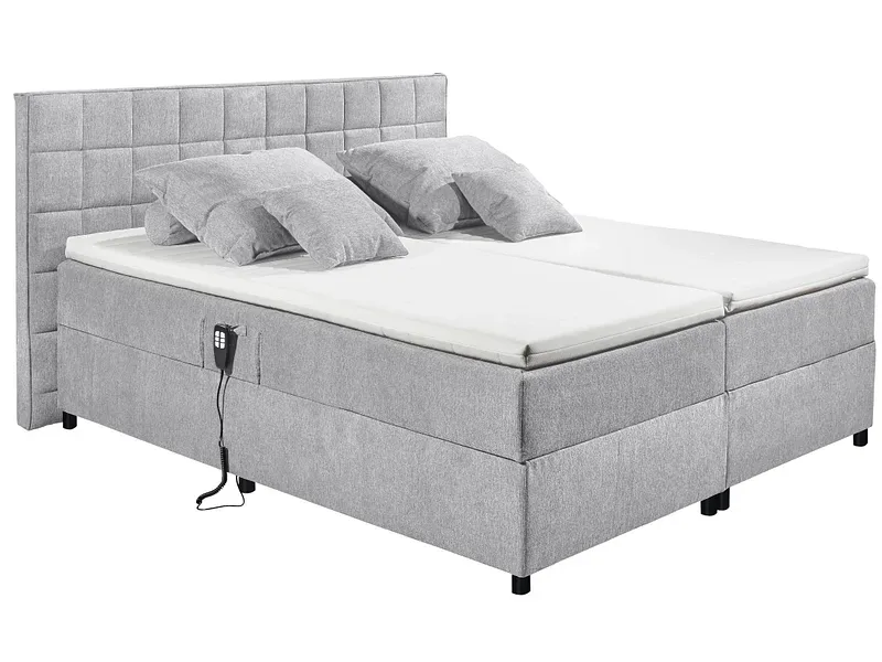 Elektrisches Boxspringbett MARIBORSKO grau 160x200cm halbfest