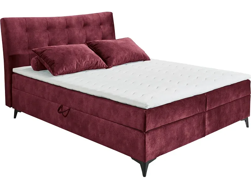 Boxspringbett MELROSE bordeau 180x200cm flexibel