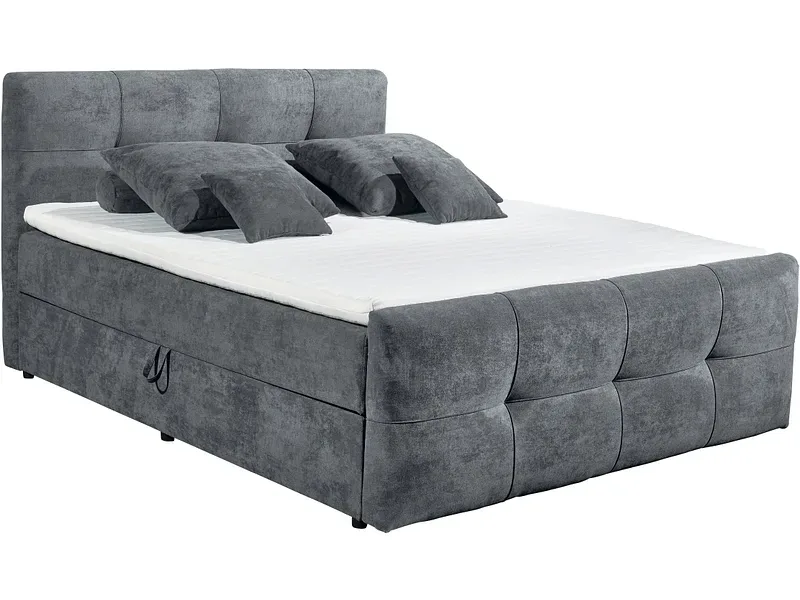 Boxspringbett OTTAWA anthrazit 160x200cm halbfest