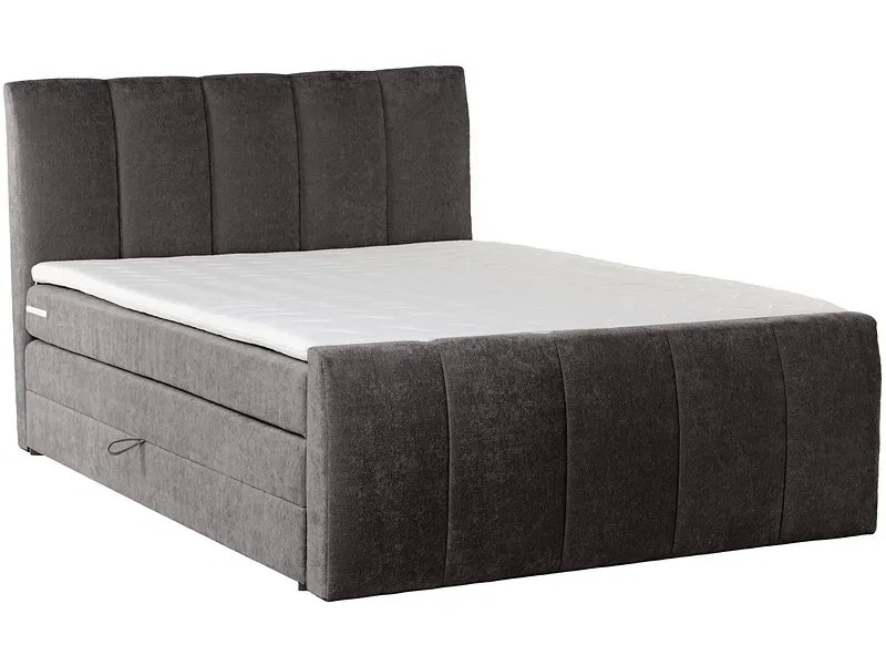 Boxspringbett CAPRI schwarz 180x200cm halbfest