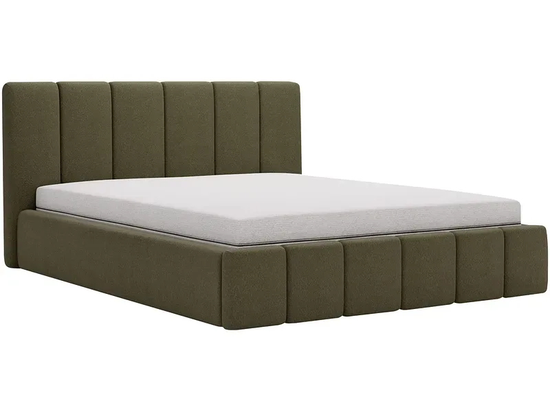 Bett CHIARA 140x200cm boucle-stoff grün