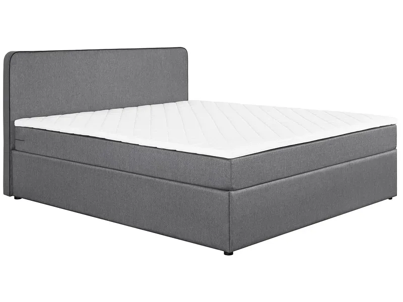 Boxspringbett ANTON grau 180x200cm halbfest