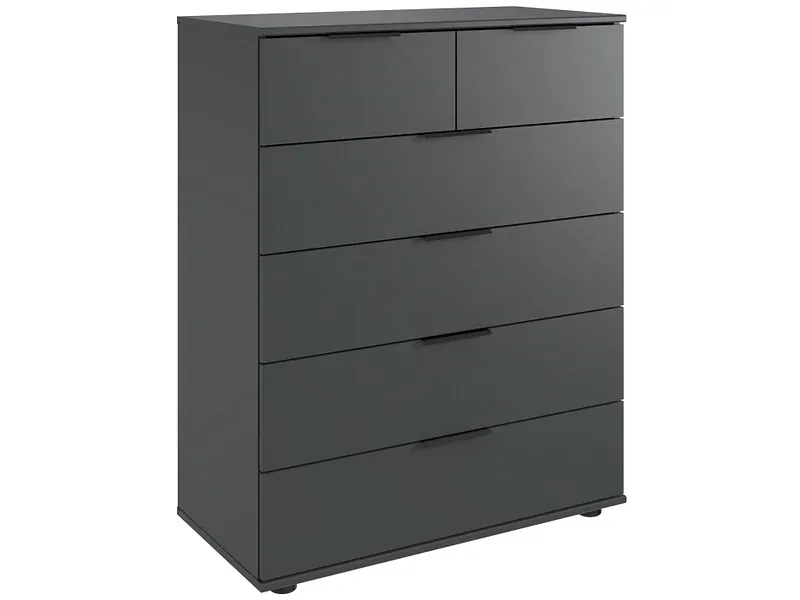 Kommode MIDNIGHT 6 Schubladen 42x82x102cm grafit dekor