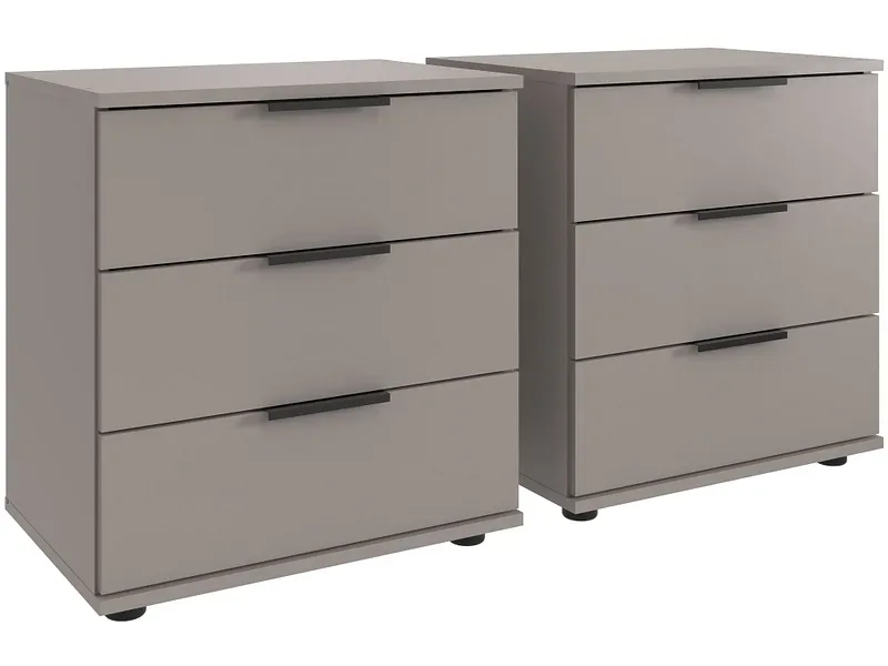 2 Nachttische-Set MIDNIGHT 6 Schubladen 103x38x58cm beige dekor
