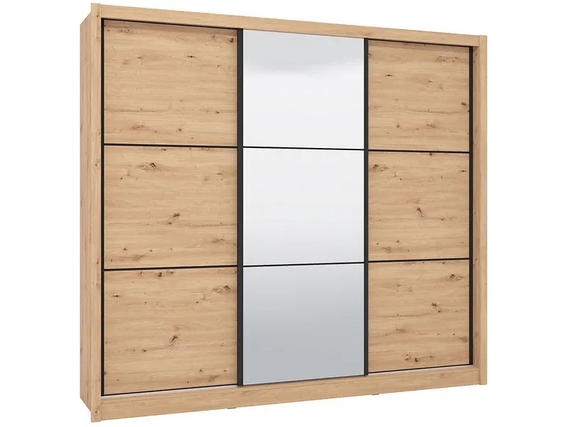 Schwebetürenschrank NAVARA artisan eiche 3 Türen