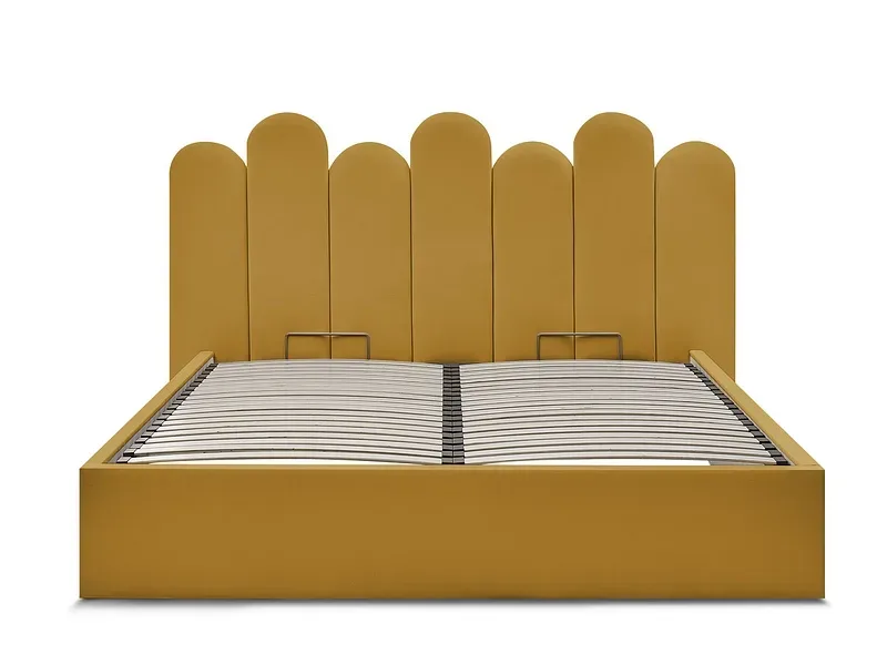 Kastenbett BOBOCHIC BADJA 160x200cm stoff gelb