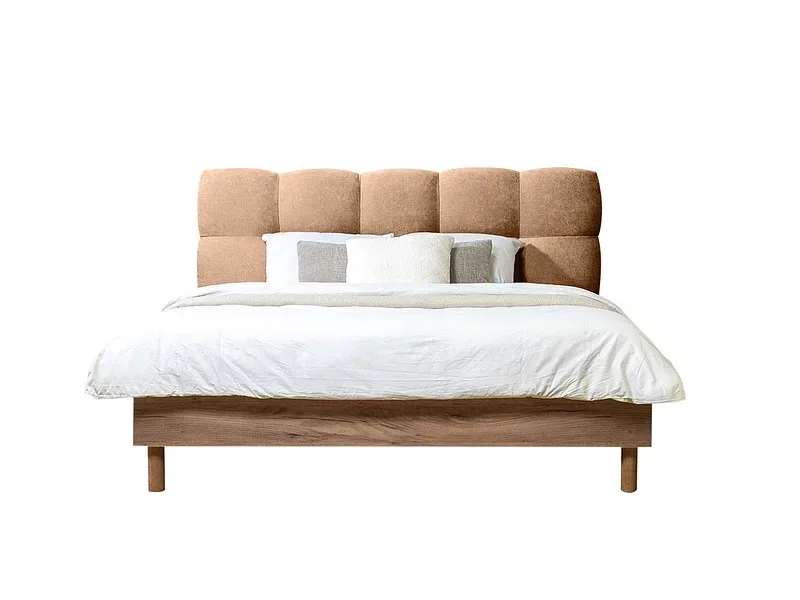 Bett BOBOCHIC KUMO 160x200cm stoff mit textur rosa