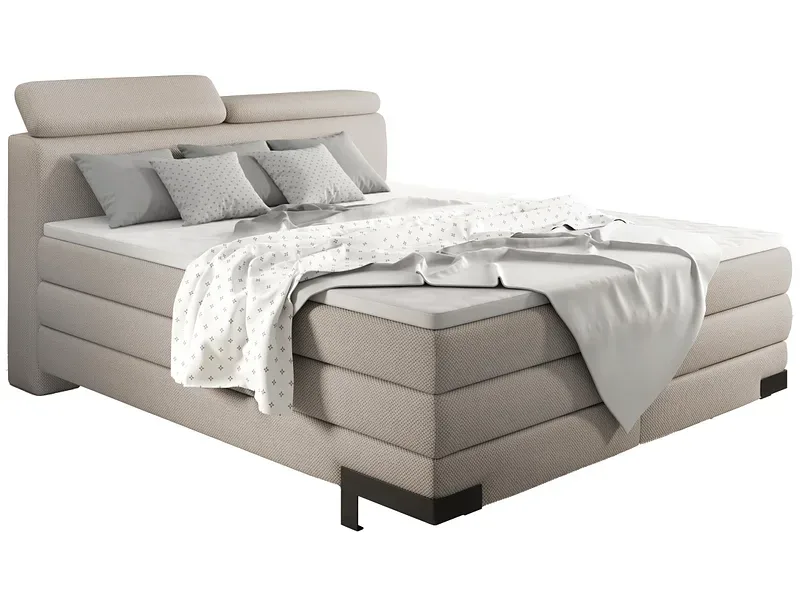 Boxspringbett KANO beige 160x200cm halbfest