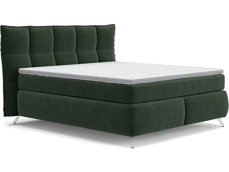 Boxspringbett SWISS HOME STYLE AGATA dunkelgrün 160x200cm flexibel / fest