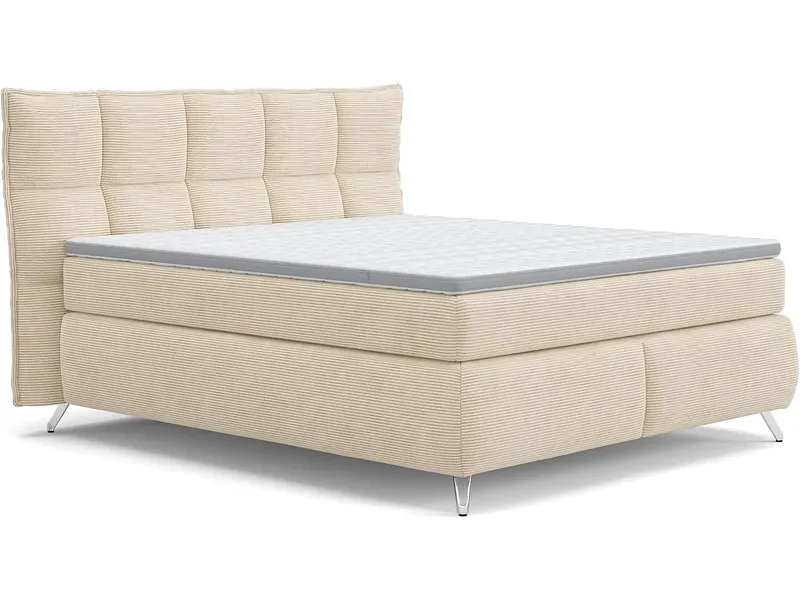 Boxspringbett SWISS HOME STYLE AGATA beige 160x200cm fest