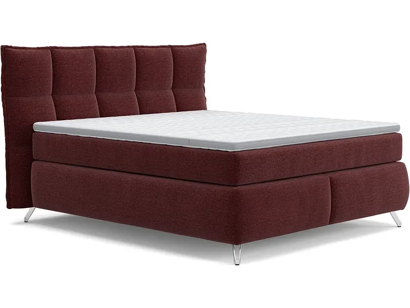Boxspringbett SWISS HOME STYLE AGATA bordeau 160x200cm fest