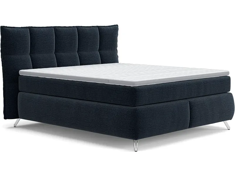 Boxspringbett SWISS HOME STYLE AGATA blau 180x200cm halbfest