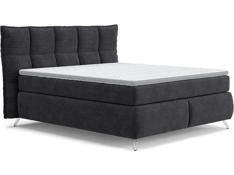 Boxspringbett SWISS HOME STYLE AGATA anthrazit 180x200cm flexibel / fest