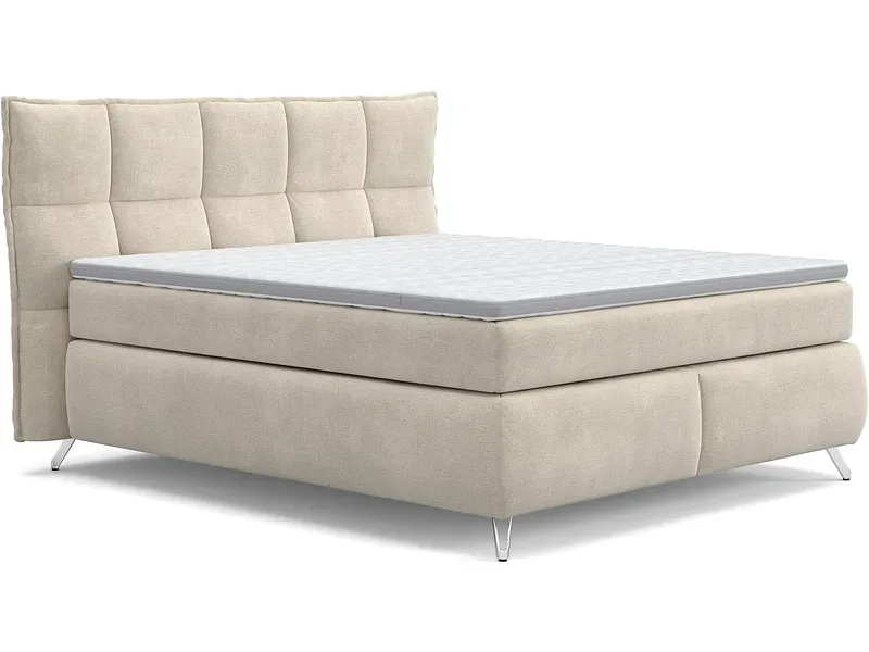 Boxspringbett SWISS HOME STYLE AGATA beige 180x200cm fest
