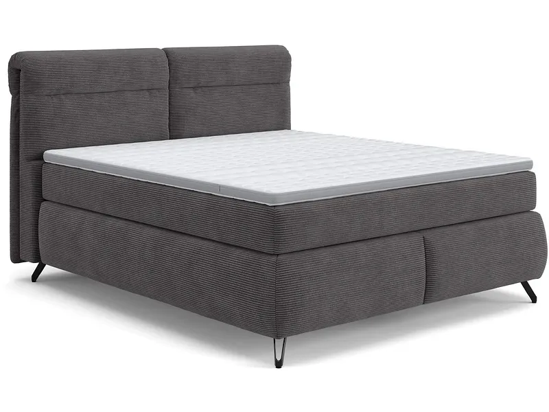 Boxspringbett SWISS HOME STYLE AMBER anthrazit 180x200cm flexibel / fest