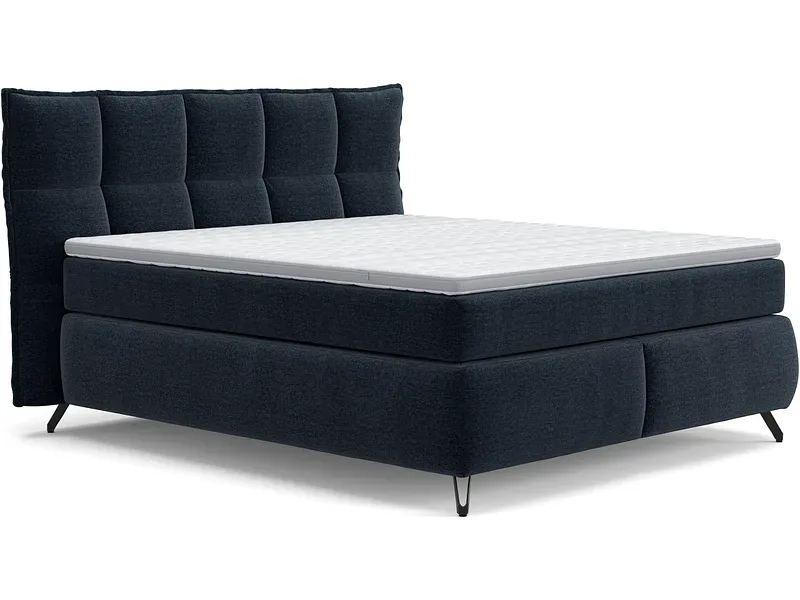 Boxspringbett SWISS HOME STYLE AGATA blau 160x200cm flexibel / halbfest