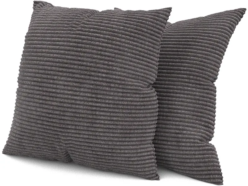 SWISS HOME STYLE Set 2 Kissen AMBER 40x40cm anthrazit