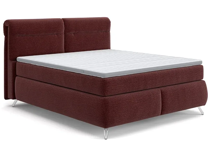 Boxspringbett SWISS HOME STYLE AMBER bordeau 160x200cm flexibel / fest