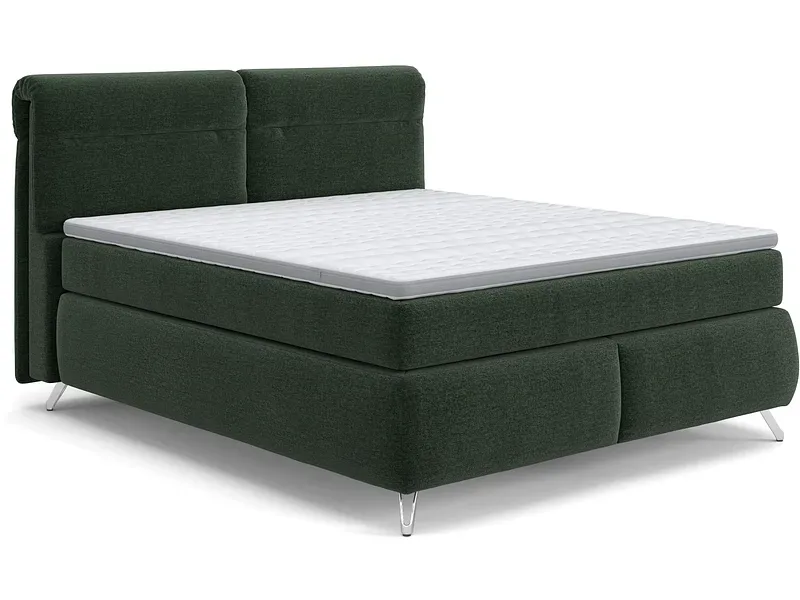 Boxspringbett SWISS HOME STYLE AMBER dunkelgrün 180x200cm halbfest / fest