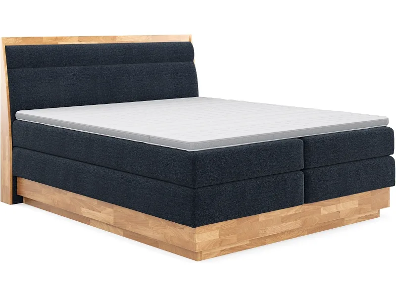 Boxspringbett SWISS HOME STYLE ONYX blau 180x200cm flexibel / fest