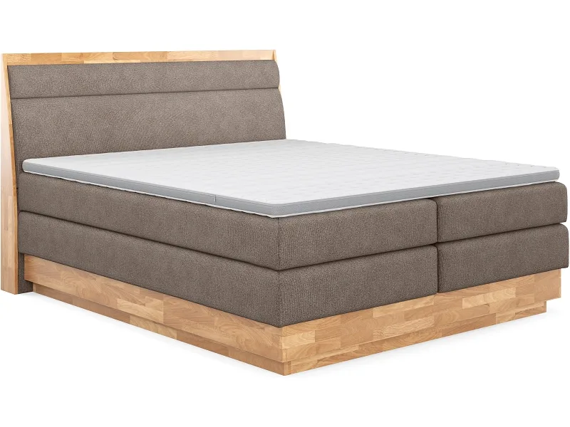 Boxspringbett SWISS HOME STYLE ONYX sand 180x200cm halbfest / fest