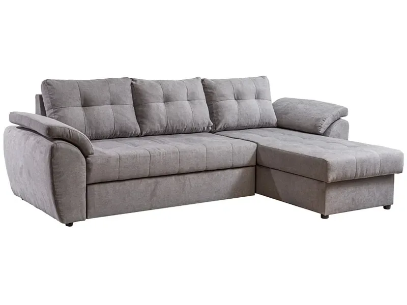 Ecksofa LISBONNE Stoff hellgrau
