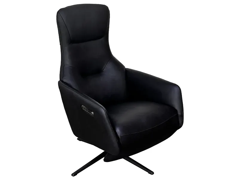 Relaxsessel PAUL Echtleder schwarz