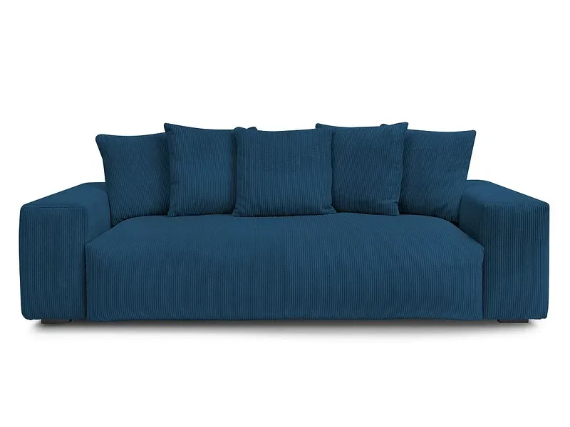 3er Sofa BOBOCHIC VOLTAIRE Cord-Stoff dunkelblau