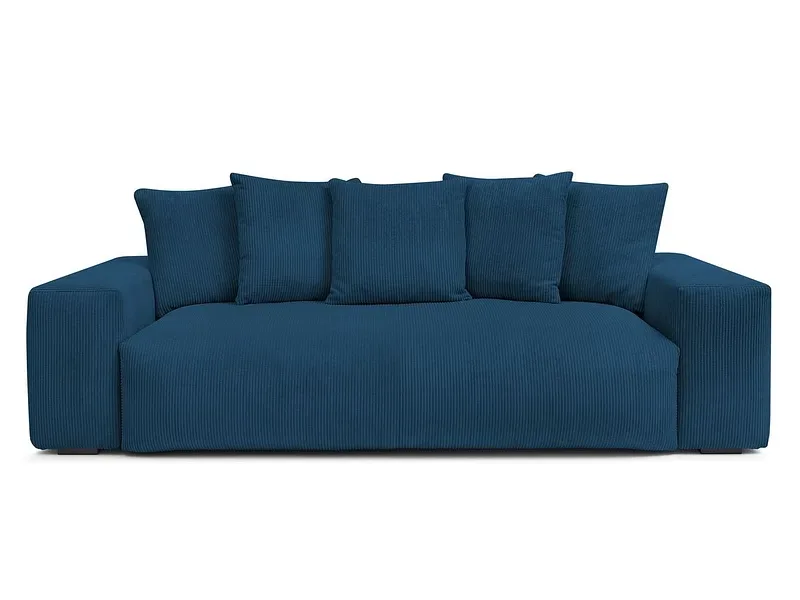 3er Sofa BOBOCHIC VOLTAIRE Cord-Stoff dunkelblau
