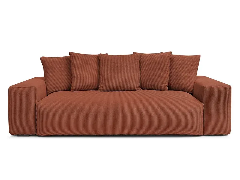3er Sofa BOBOCHIC VOLTAIRE Cord-Stoff orange