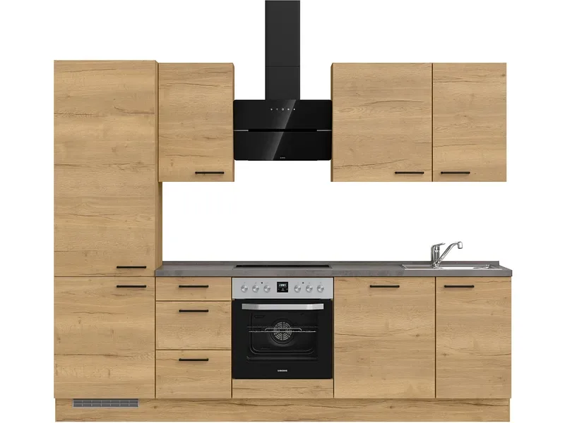 Komplette Küche MODUSET STRUCTURA PREMIUM Sierra Eiche 60x270cm