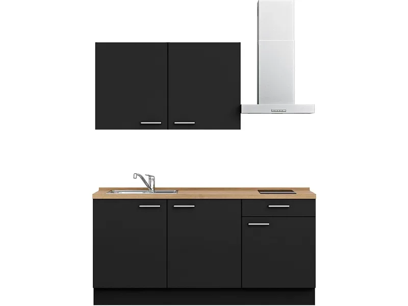 Komplette Küche MODUSET TOUCH CLASSIC Schwarz 60x180cm