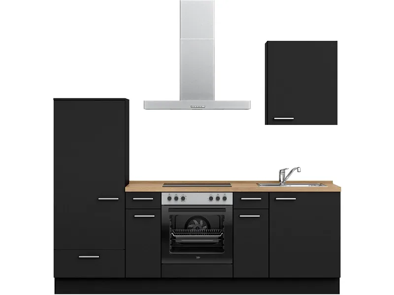 Komplette Küche MODUSET TOUCH CLASSIC Schwarz 60x240cm