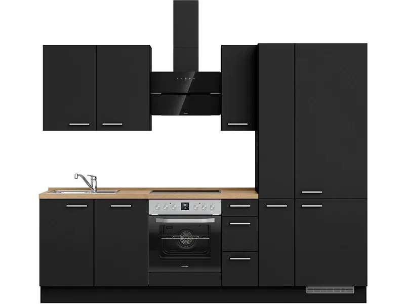 Komplette Küche MODUSET TOUCH PREMIUM Schwarz 60x270cm