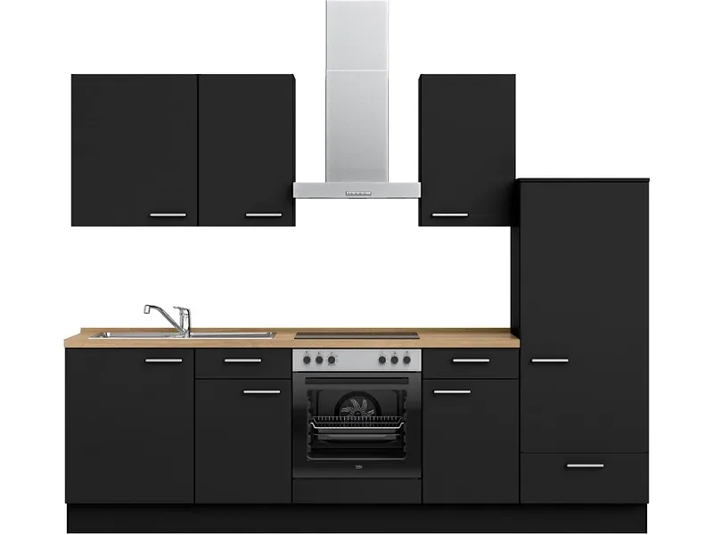 Komplette Küche MODUSET TOUCH CLASSIC Schwarz 60x270cm
