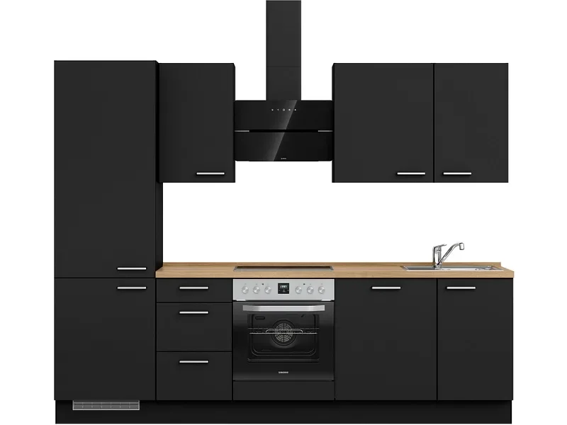 Komplette Küche MODUSET TOUCH PREMIUM Schwarz 60x270cm
