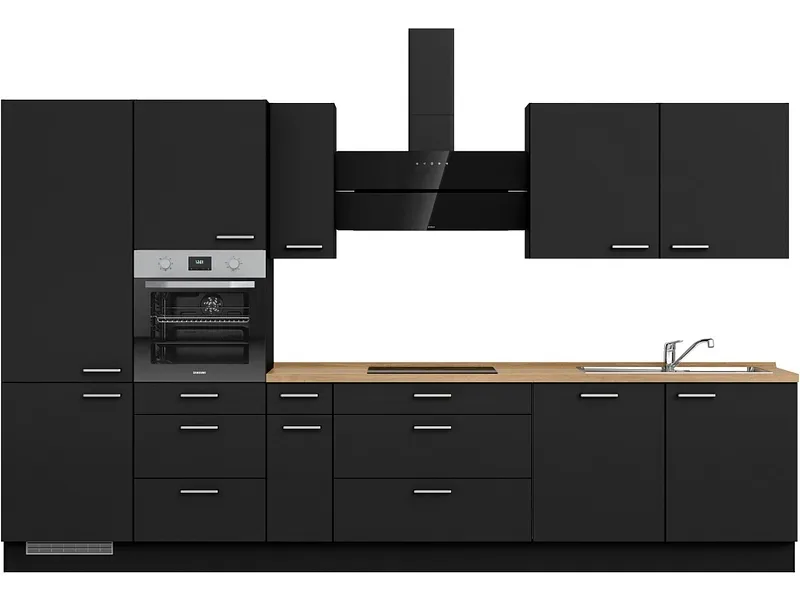 Komplette Küche MODUSET TOUCH PREMIUM Schwarz 60x360cm