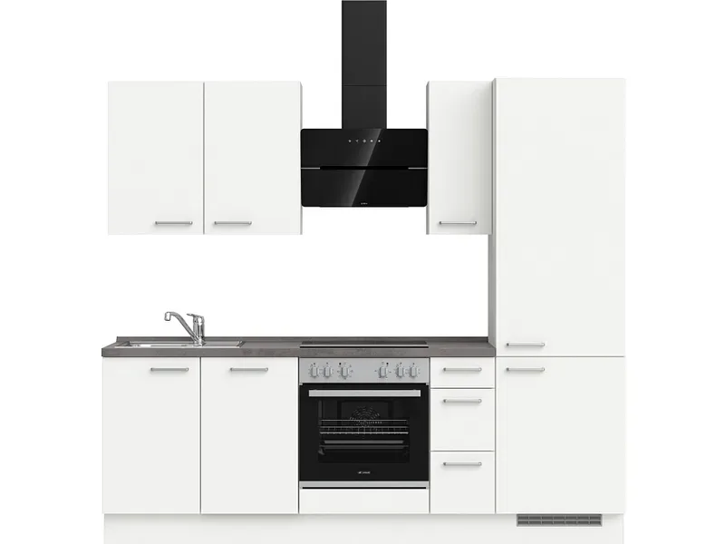 Komplette Küche MODUSET TOUCH PREMIUM Alpinweiß 60x240cm