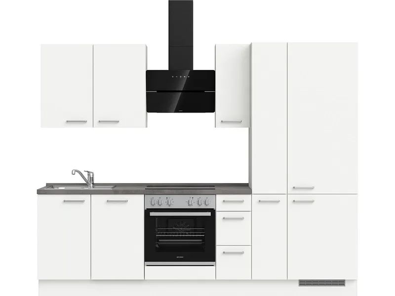 Komplette Küche MODUSET TOUCH PREMIUM Alpinweiß 60x270cm