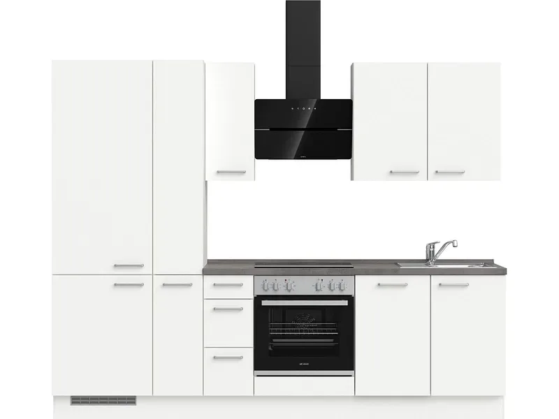 Komplette Küche MODUSET TOUCH PREMIUM Alpinweiß 60x270cm