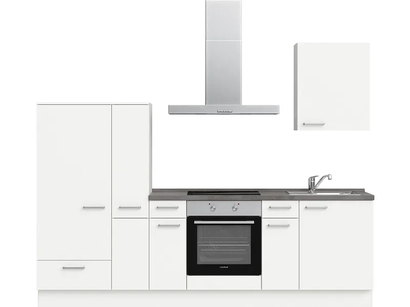 Komplette Küche MODUSET TOUCH CLASSIC Alpinweiß 60x270cm