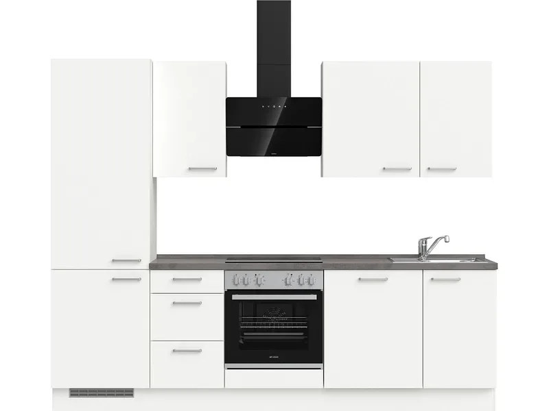 Komplette Küche MODUSET TOUCH PREMIUM Alpinweiß 60x270cm