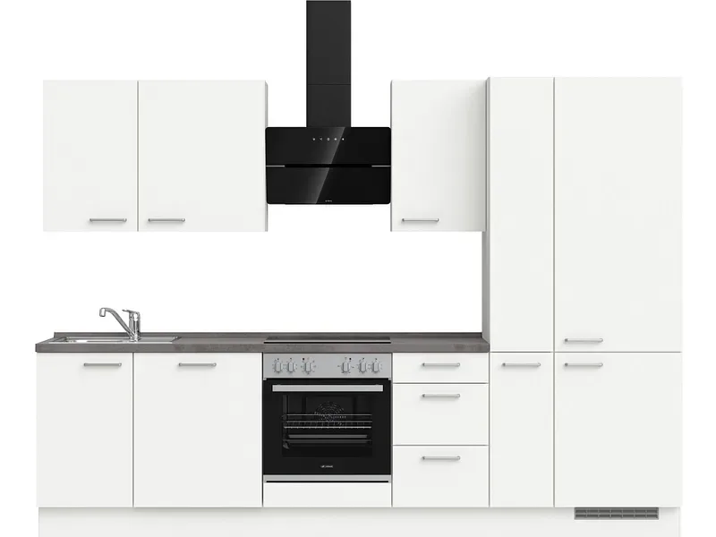 Komplette Küche MODUSET TOUCH PREMIUM Alpinweiß 60x300cm