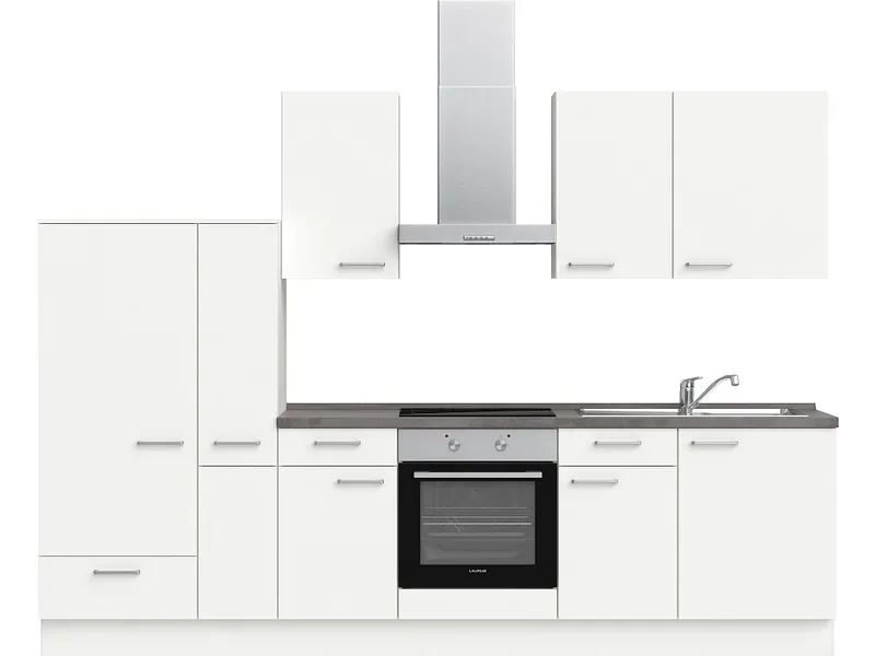 Komplette Küche MODUSET TOUCH CLASSIC Alpinweiß 60x300cm