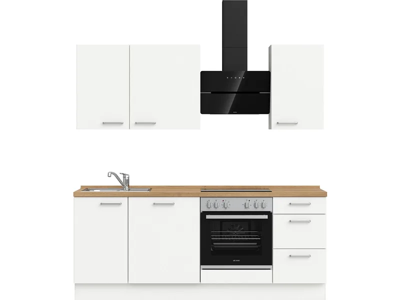 Komplette Küche MODUSET TOUCH PREMIUM Alpinweiß 60x210cm