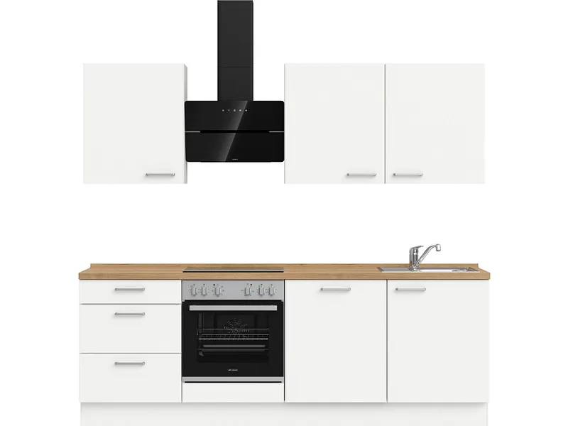Komplette Küche MODUSET TOUCH PREMIUM Alpinweiß 60x240cm